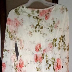 Long Sleeve Flower Print Dress